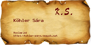 Köhler Sára névjegykártya