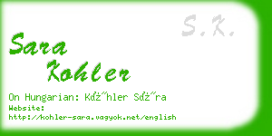 sara kohler business card